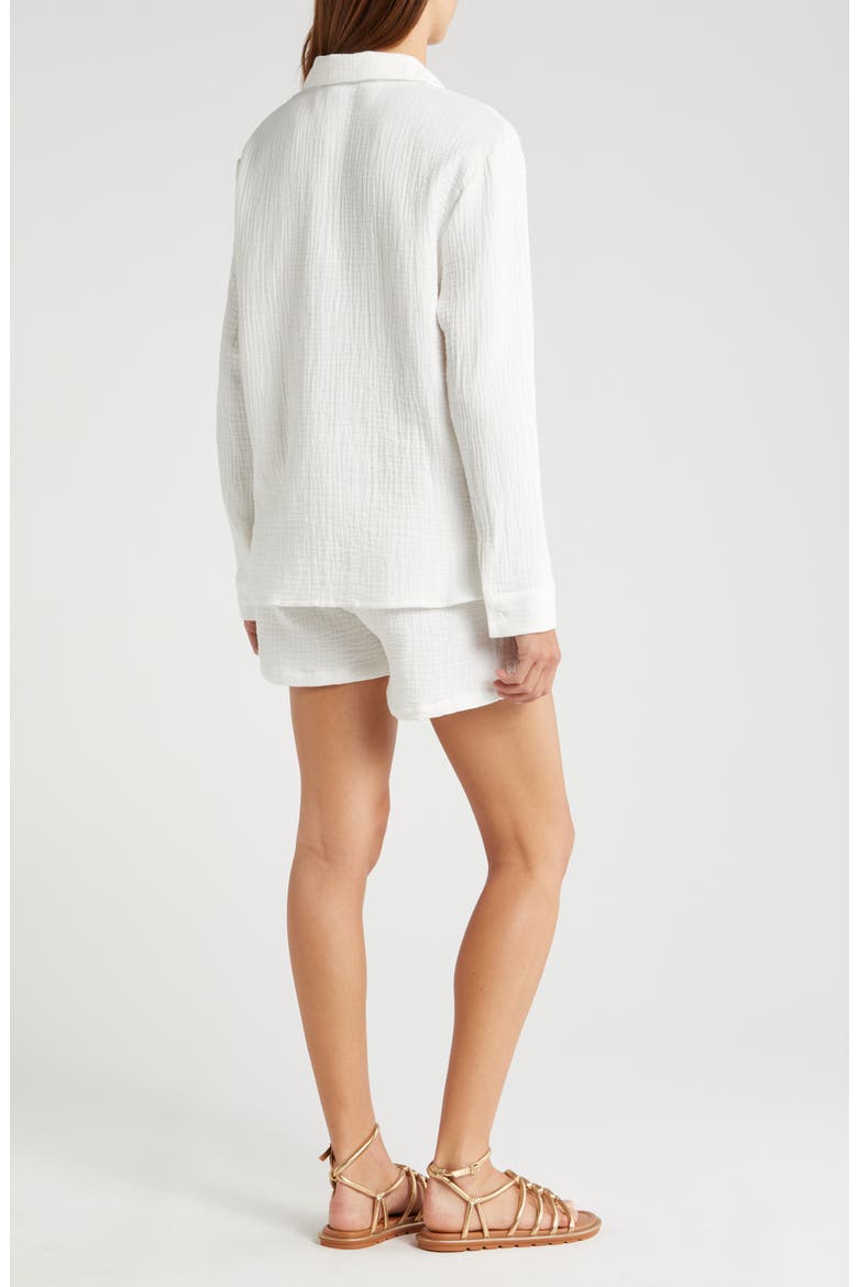 Double Gauze Shirt & Shorts Cover-Up Set, Alternate, color, WHITE
