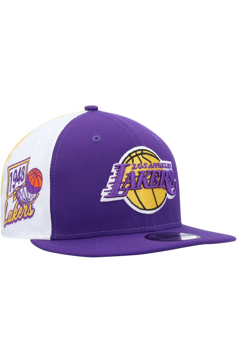 New Era Men's New Era Purple Los Angeles Lakers Pop Panels 9FIFTY Snapback Hat, Main, color, 