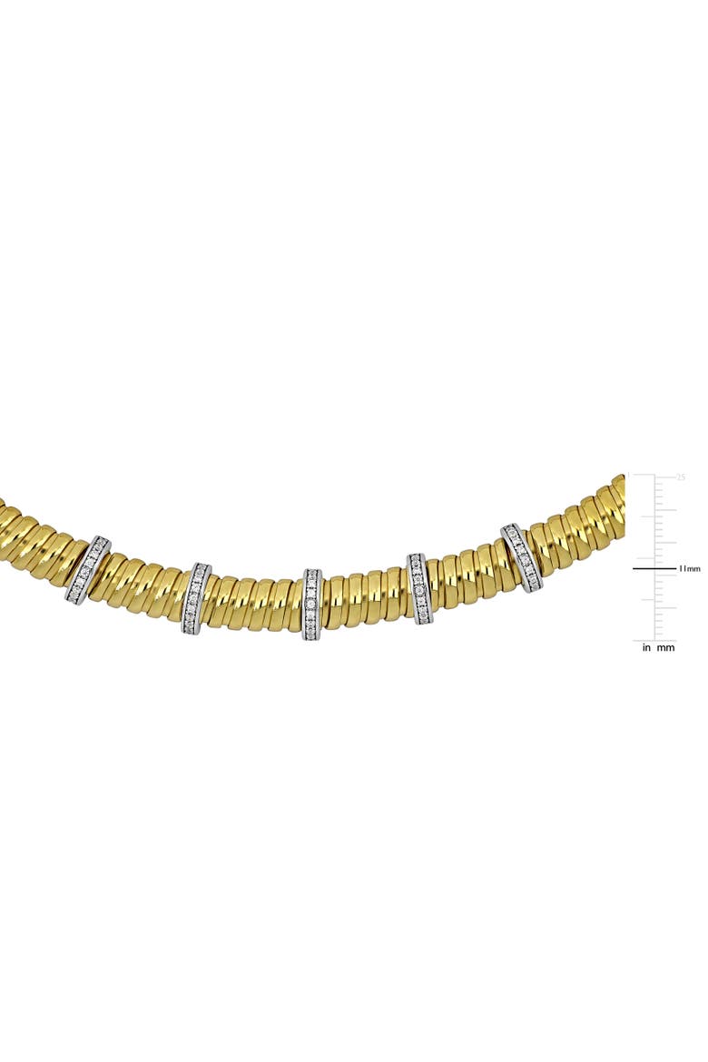 Cubic Zirconia Station Necklace, Alternate, color, Yellow-Plated