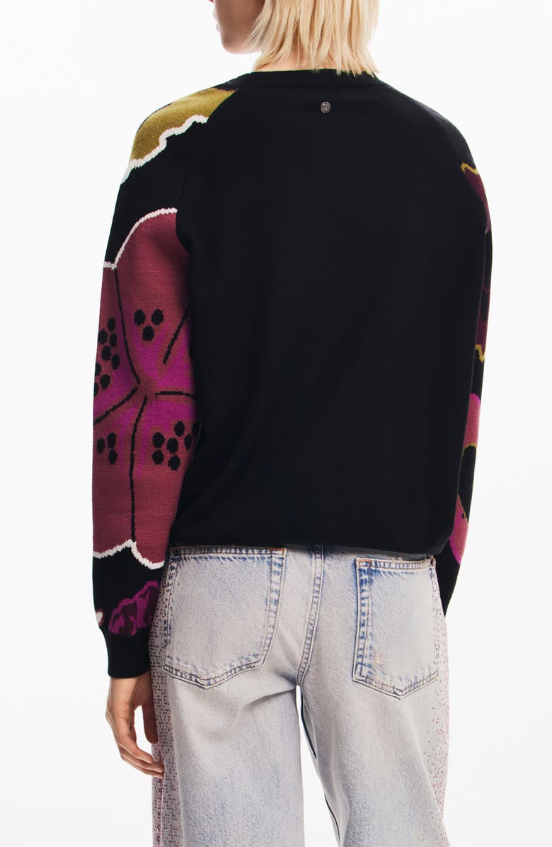 Desigual Barbie Colorblock Crewneck Sweater, Alternate, color, 