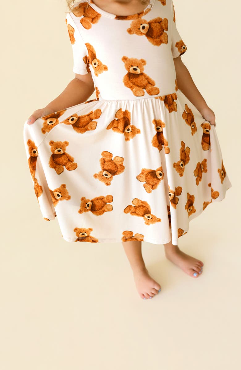 Posh Peanut Kids' Basic Twirl Dress, Alternate, color, Beige