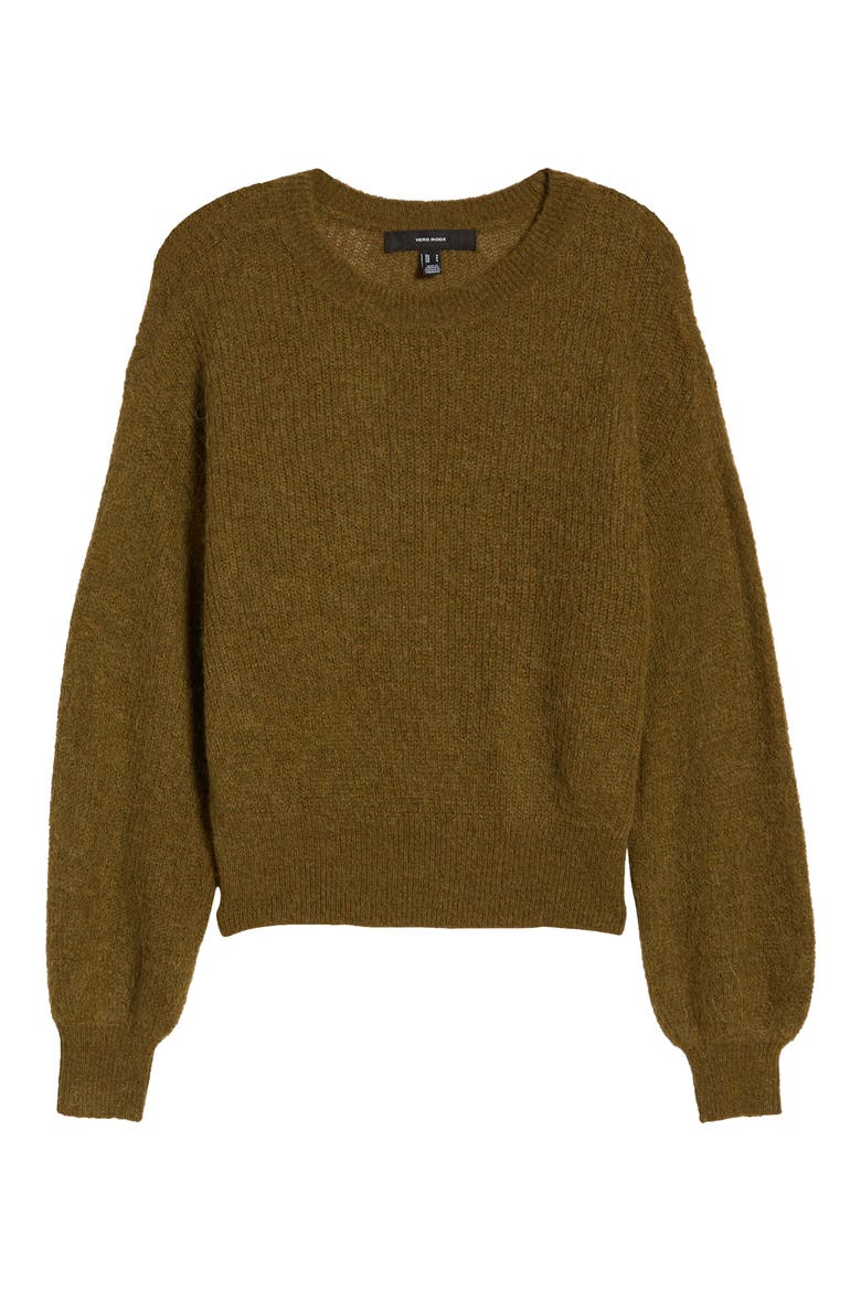 Vilma Crewneck Sweater, Alternate, color, FIR GREEN