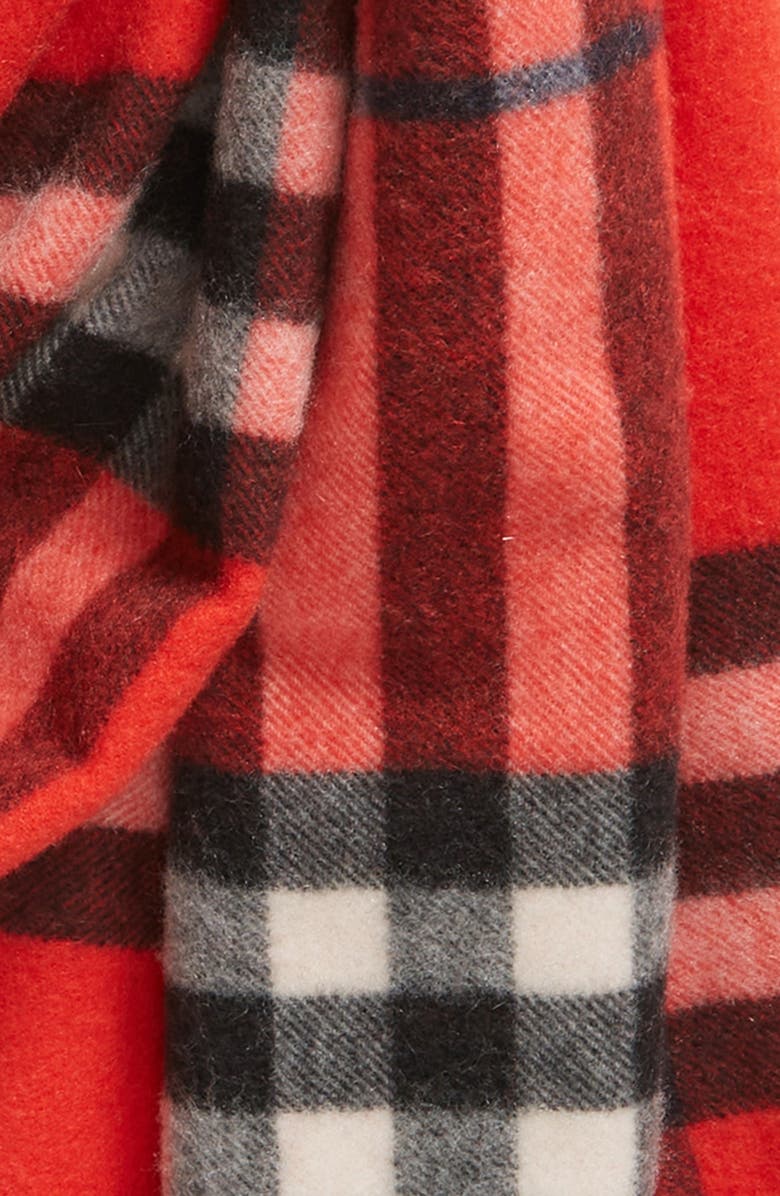 Burberry Check Washed Cashmere Scarf, Alternate, color,