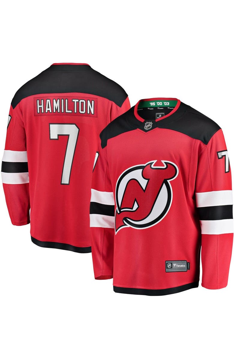 FANATICS Men's Fanatics Branded Dougie Hamilton Red New Jersey Devils Home Premier Breakaway Player Jersey, Main, color,