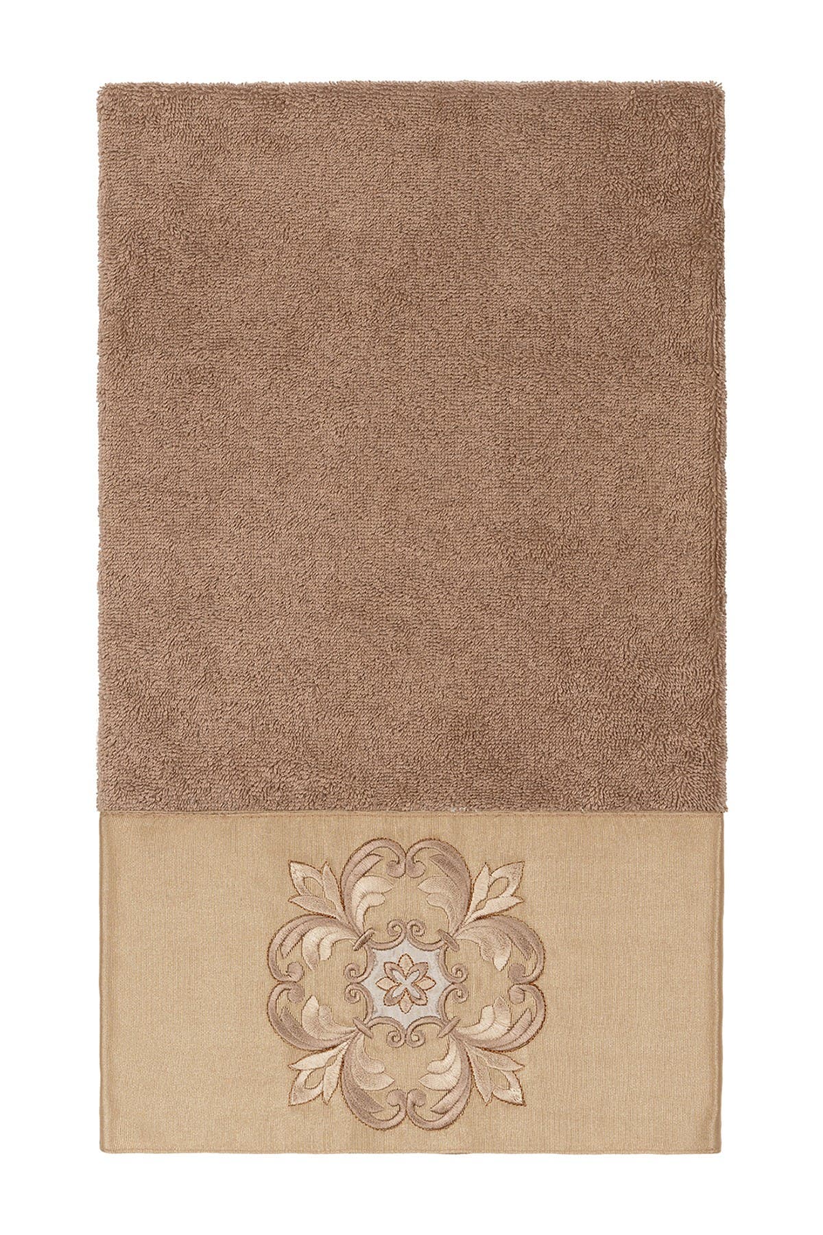 Linum Home Textiles Alyssa Embellished Bath Towel - Latte