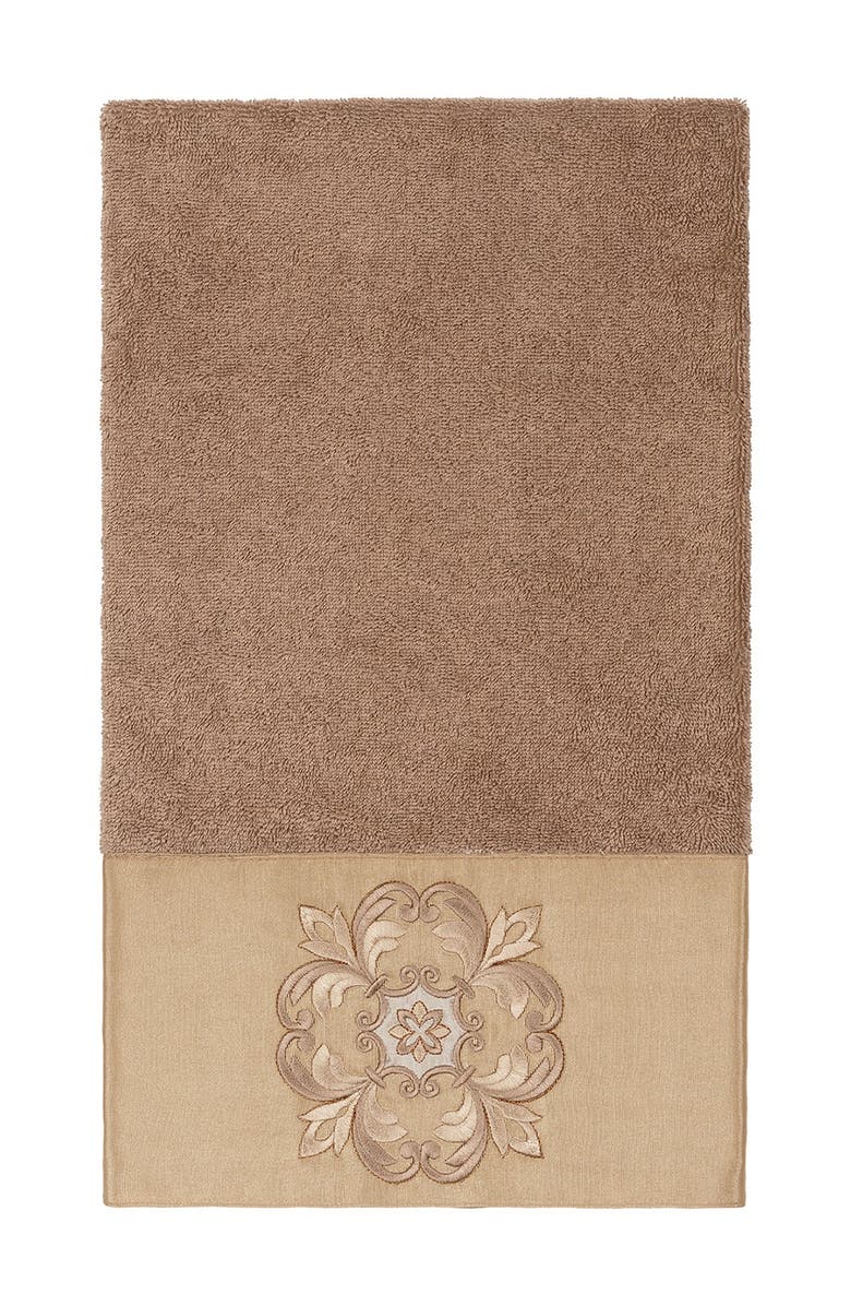 Linum Home Textiles Alyssa Embellished Bath Towel - Latte, Main, color, Latte