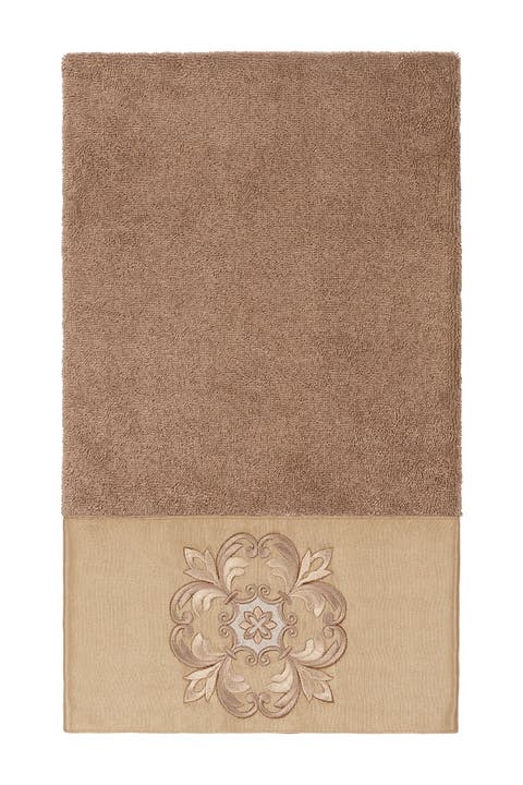 Alyssa Embellished Bath Towel - Latte