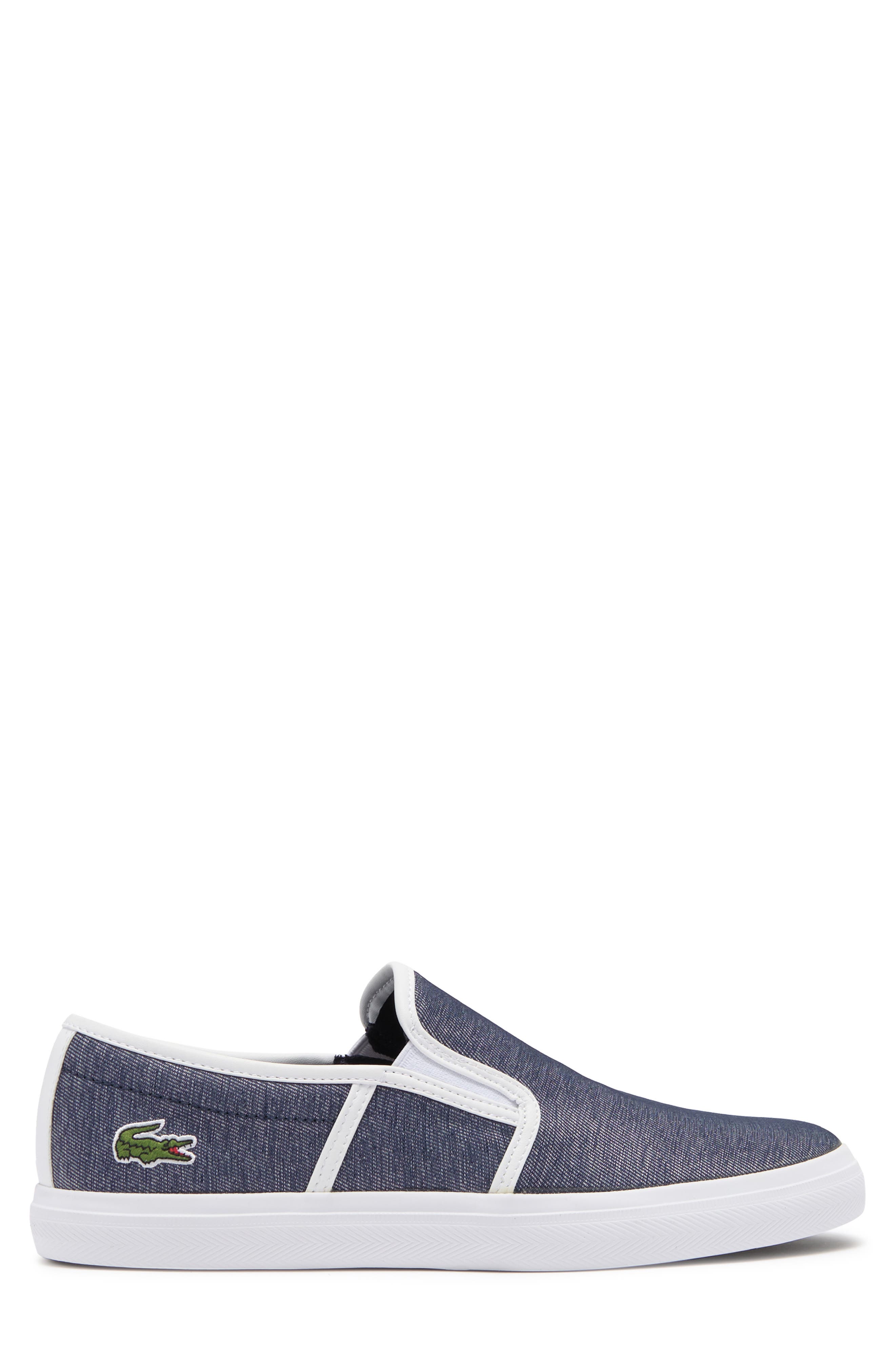Lacoste Slip-On Sneaker, Alternate, color, Nvy/Wht