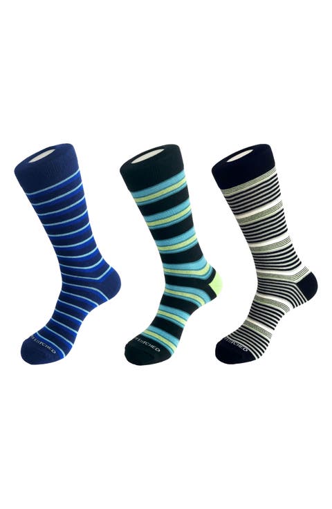 3-Pack Assorted Stripe Crew Socks