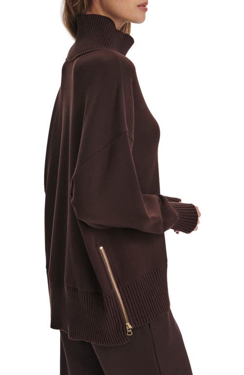 Varley Barker Turtleneck Sweatshirt In Brown