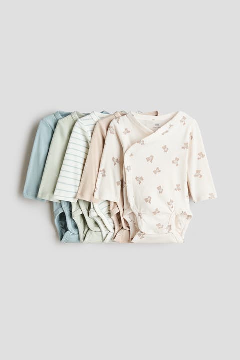 5-pack wrapover bodysuits