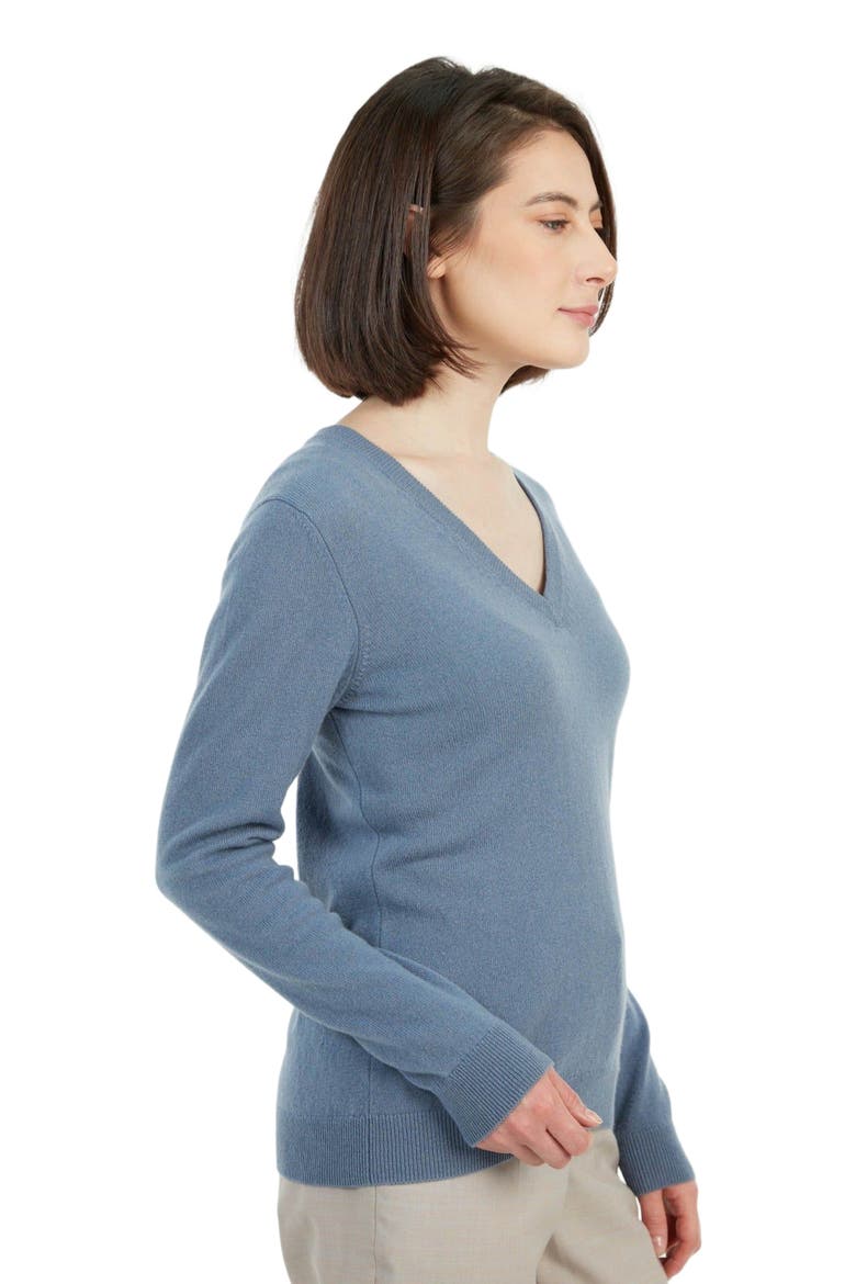 V-Neck Sweater, Alternate, color, purple impression
