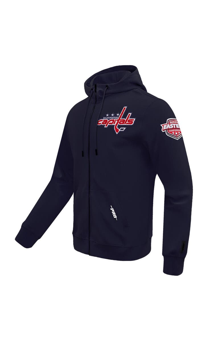 PRO STANDARD Men's Pro Standard Navy Washington Capitals Classic Chenille Full-Zip Hoodie Jacket, Alternate, color, 