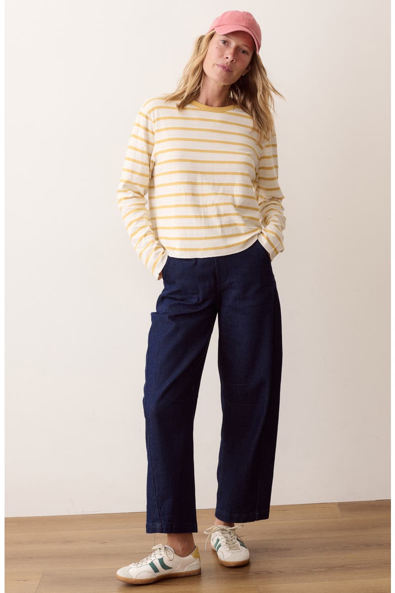 Juno Long Sleeve Stripe Top, Alternate, color, MARIGOLD STRIPE