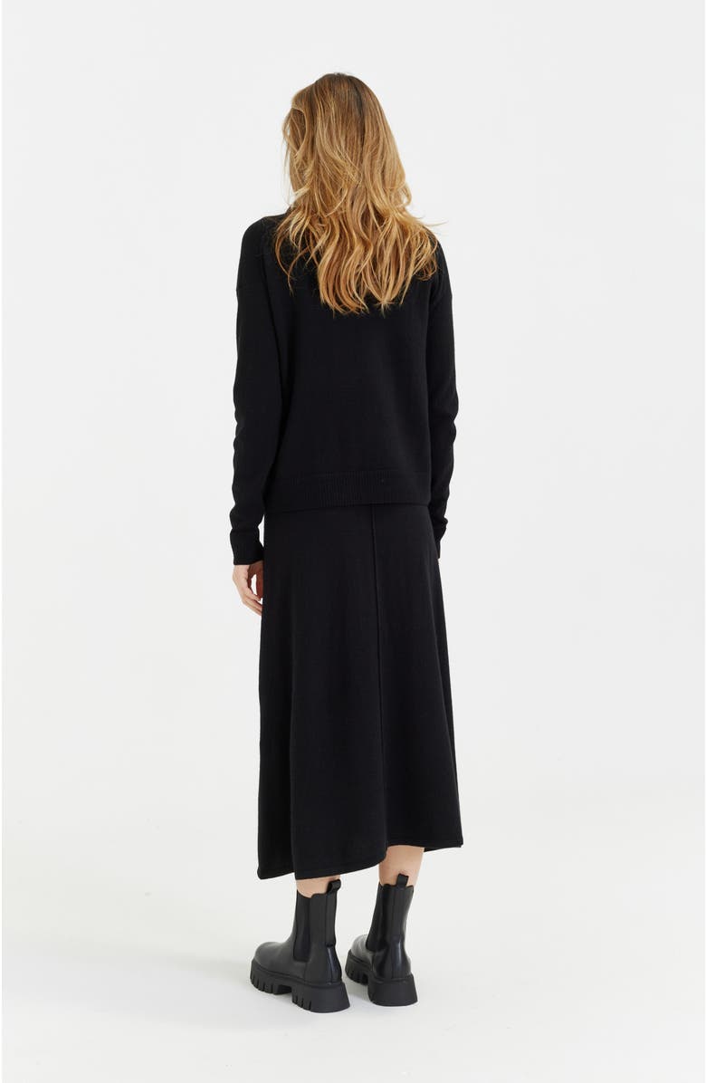 Chinti & Parker Wool Cashmere Blend V Neck Collared Sweater, Alternate, color, Black