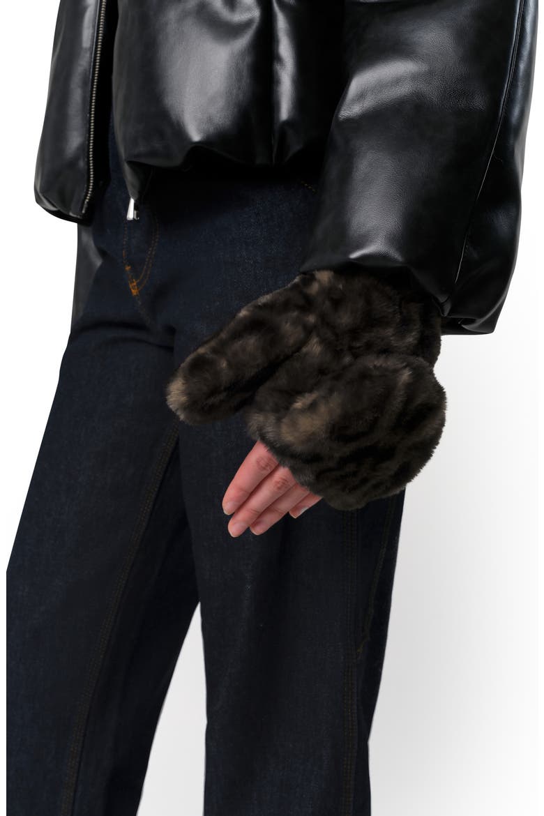 Coco Leopard Faux Fur Gloves, Alternate, color, DARK LEOPARD
