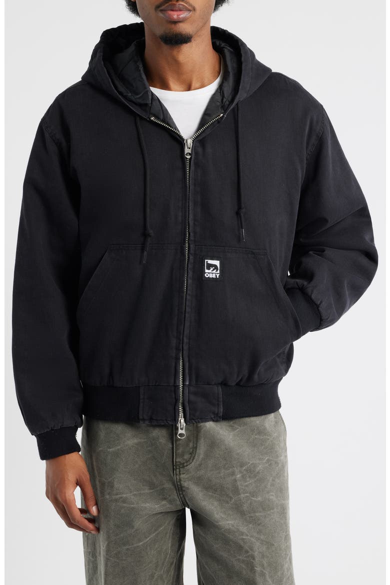 Randy Hooded Cotton Jacket, Alternate, color, BLACK FADED WASH