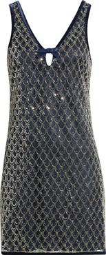 Saylor Jeanetta Embellished Minidress