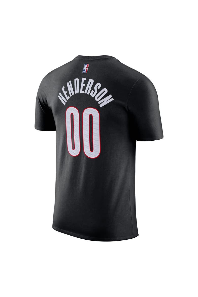 Men's Nike Scoot Henderson Black Portland Trail Blazers Icon Edition Name & Number T-Shirt, Alternate, color, Black