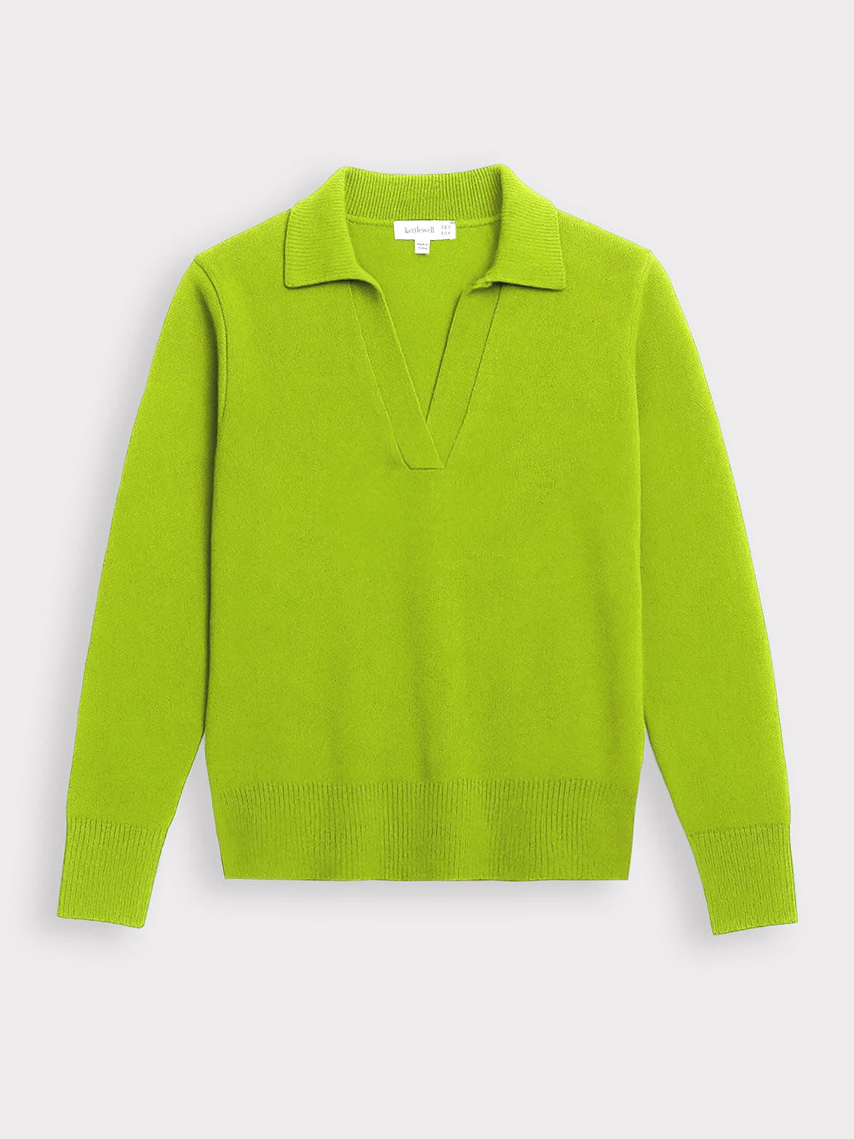 Long Sleeve Collared V-Neck Sweater - image 2