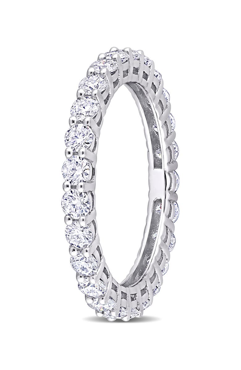 DELMAR 10K White Gold Created Moissanite Infinity Band Ring, Alternate, color,