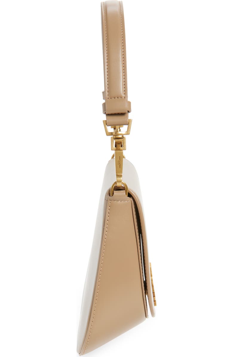 Saint Laurent Mini Voltaire Box Leather Top Handle Bag, Alternate, color, Toffee