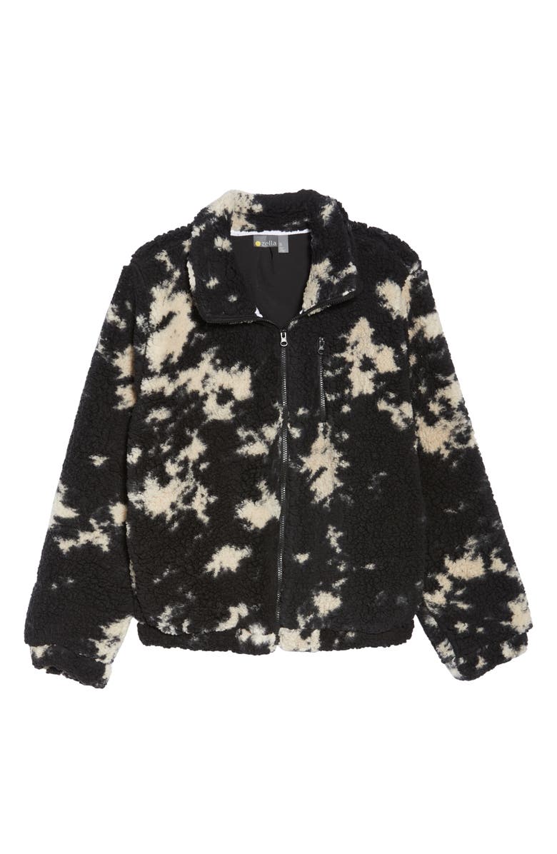 Zella Faux Fur Print Jacket, Alternate, color,