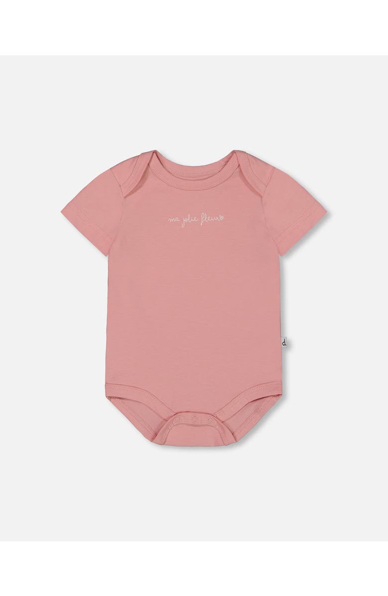 Deux par Deux Baby Girl's Organic Cotton Bodysuit Soft Pink, Main, color, 