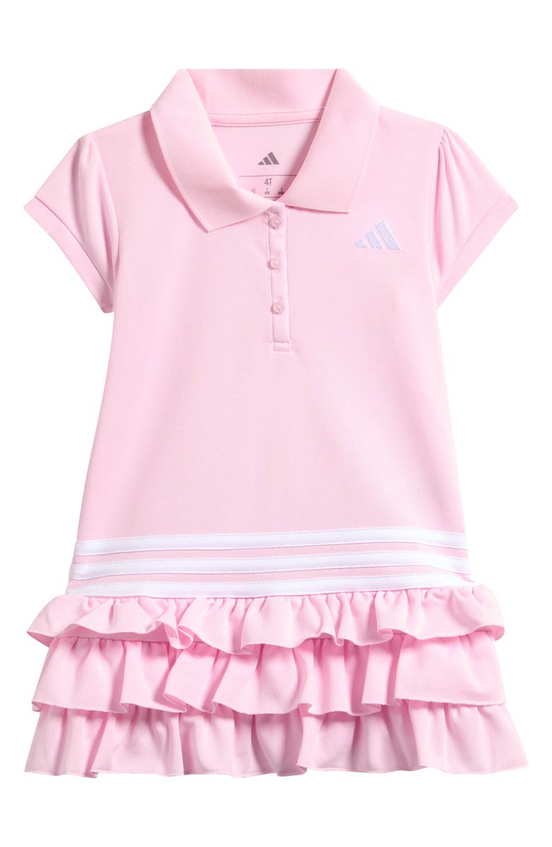adidas Kids' Polo Ruffle Dress, Main, color, Clear Pink