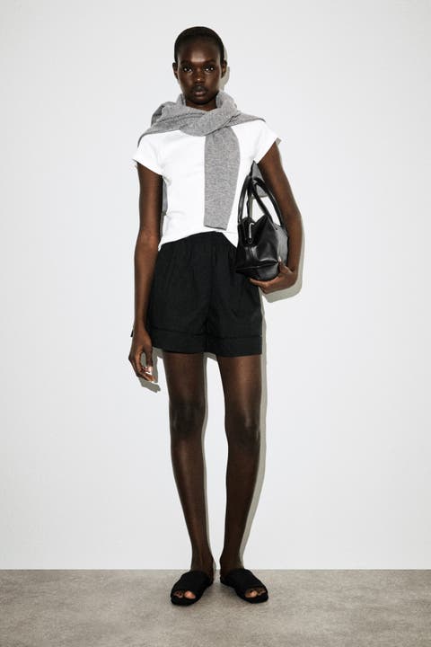 Elasticated Grosgrain-detail Cotton Shorts