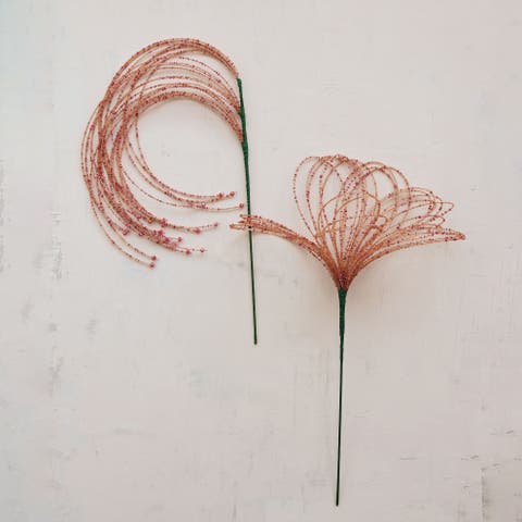 Handcrafted Glass & Iron Beaded Spray
