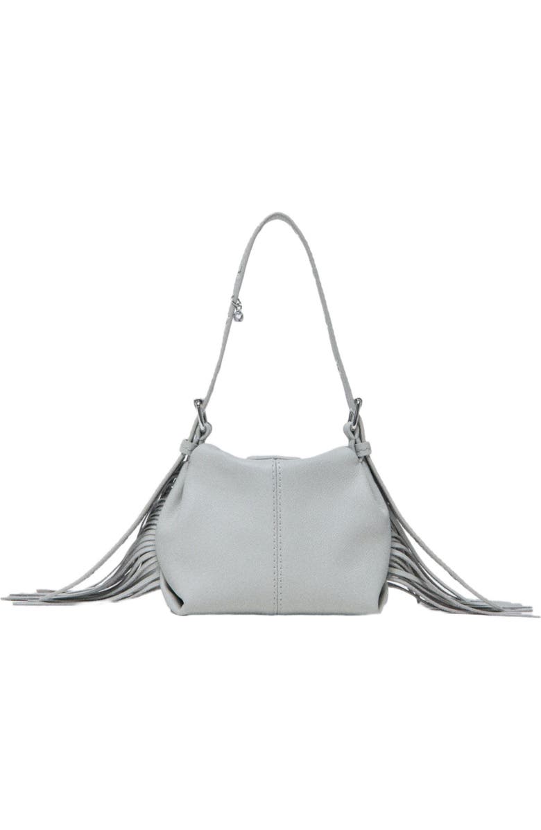 maje Miss M micro grained leather bag, Alternate, color, Light Grey