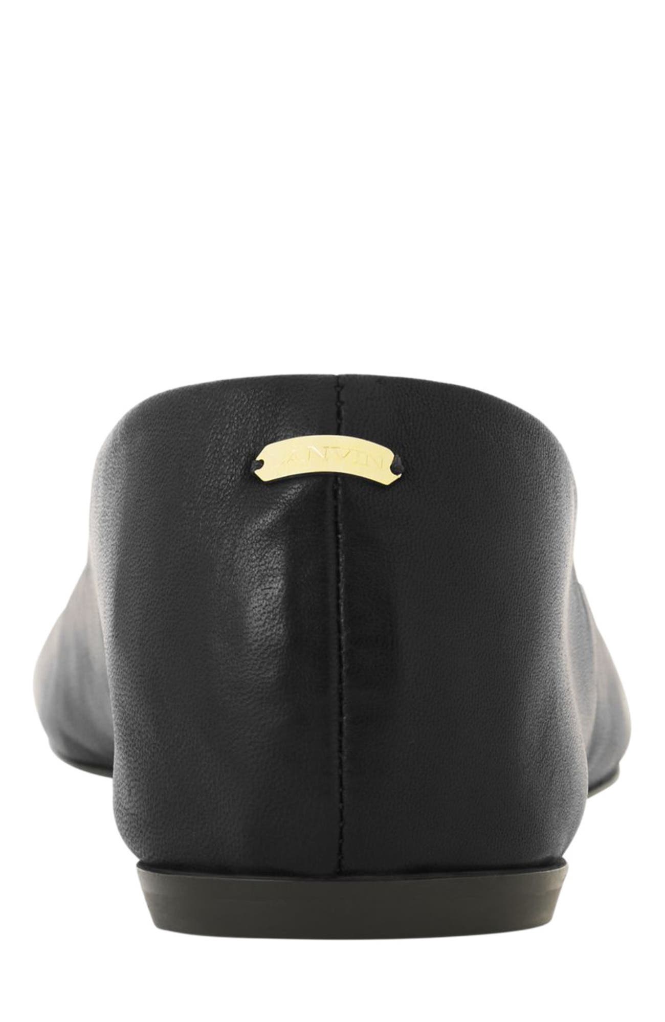 Lanvin The Ballerina Flat In Leather, Alternate, color, Black