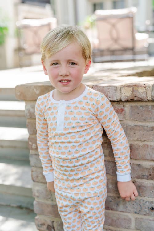Lila And Hayes Jack Boys' Pajama Pant Set In Orange