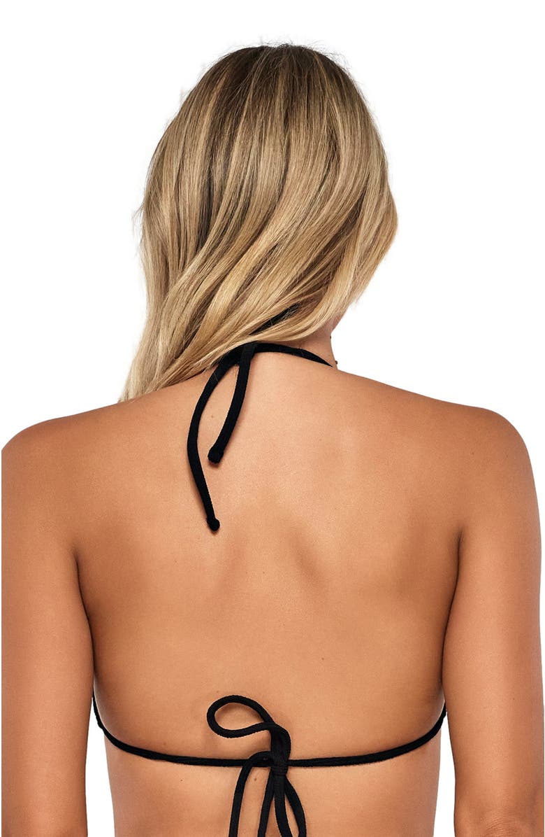 Pacifica by Sunsets Tiana Triangle Bikini Swimsuit Top, Alternate, color, Black Pacifica