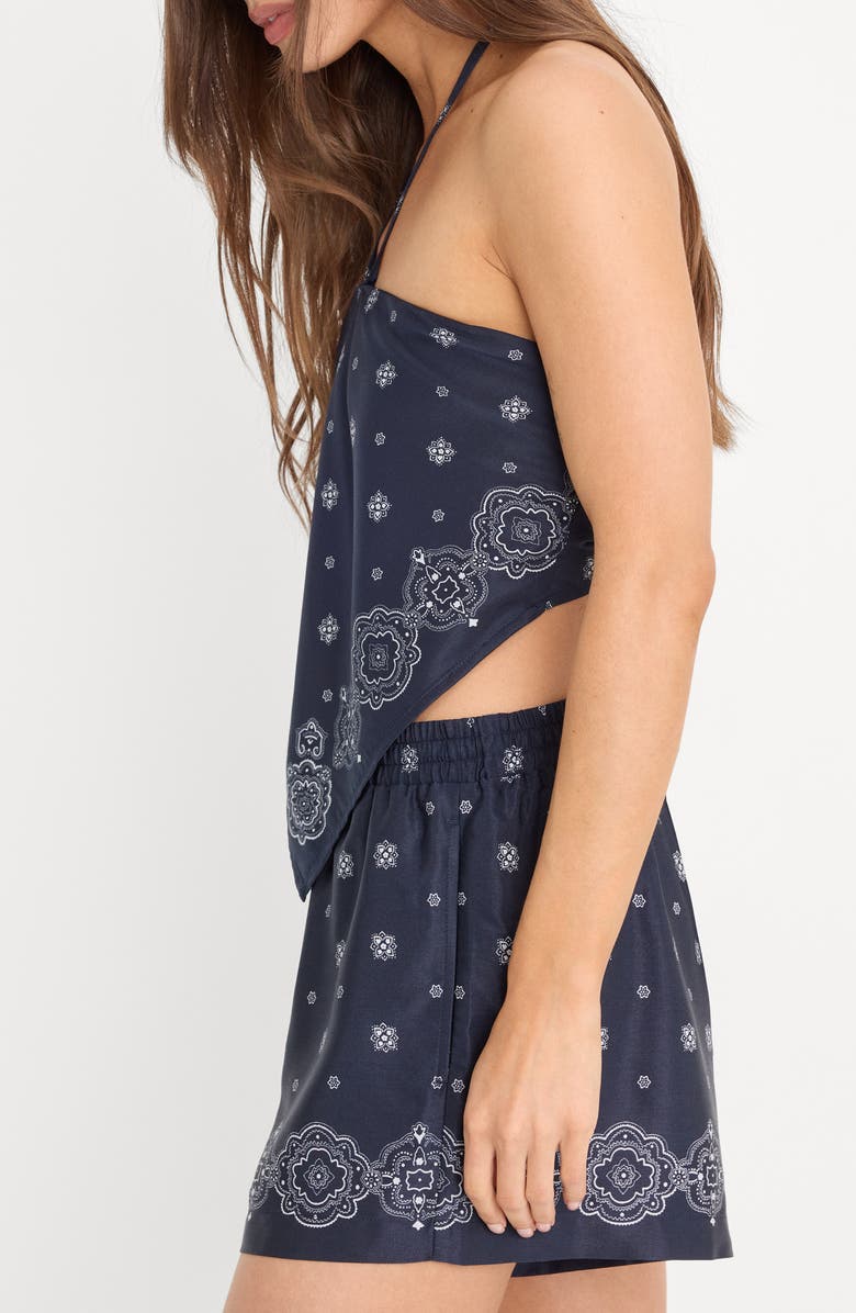 Good American The Recess Halter Neck Handkerchief Top, Alternate, color, Bandana