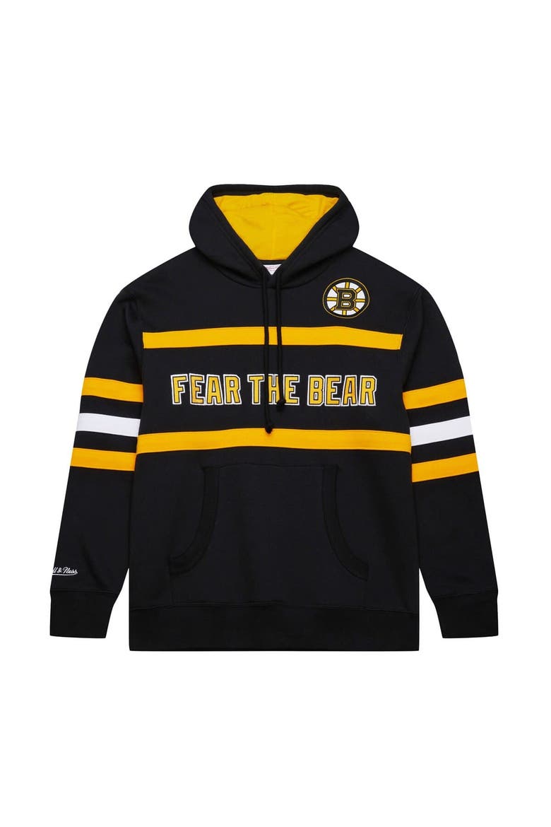 Men's Mitchell & Ness Black Boston Bruins Head Coach Slogan Pullover Hoodie, Alternate, color, Black