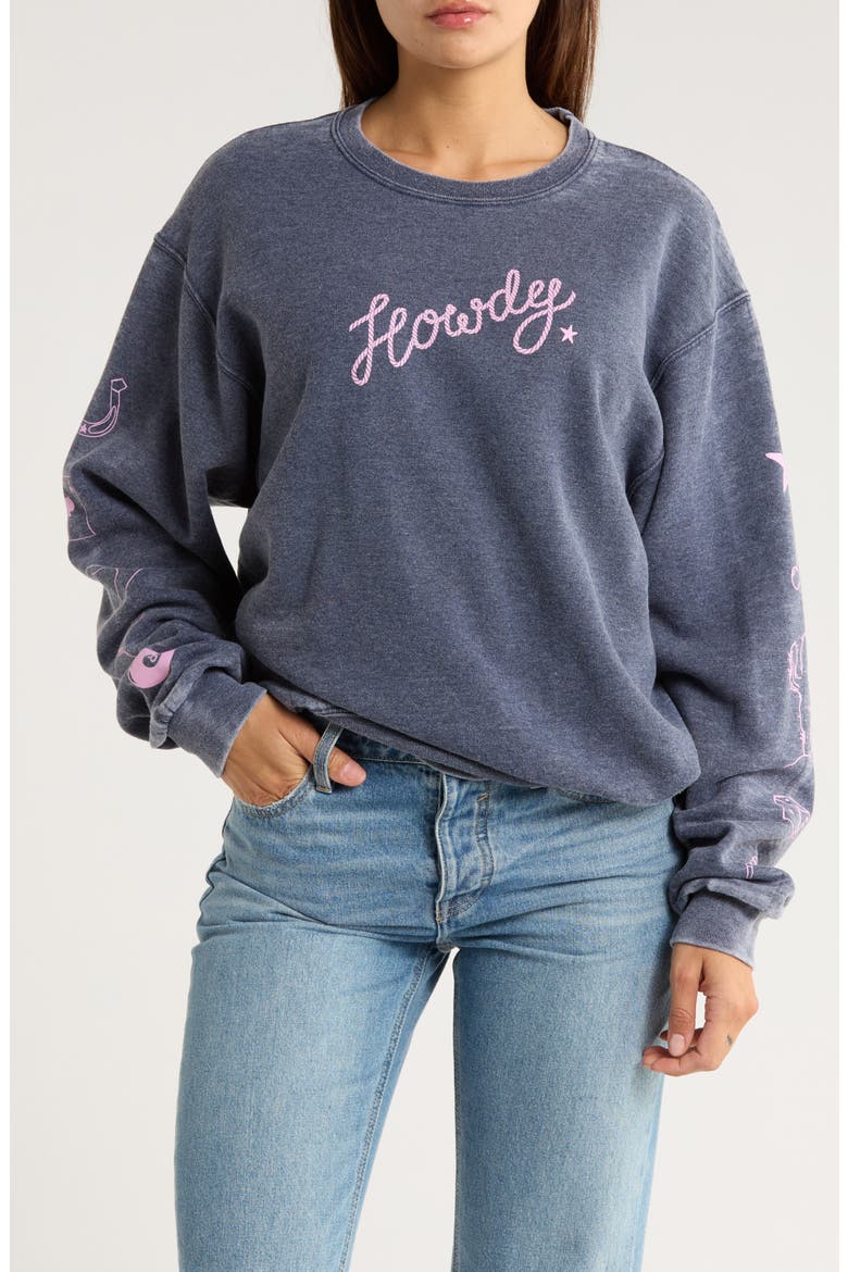 Howdy Girls Icons Graphic Sweatshirt, Main, color, BURNOUT BLUE