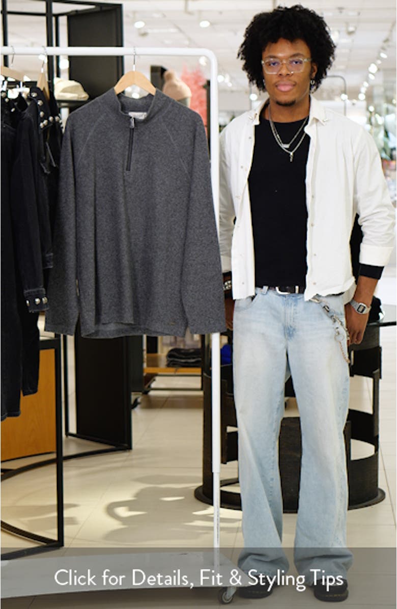 Brushed Cotton Blend Quarter Zip Pullover, sales video thumbnail