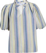 SUGARLIPS Vexie Stripe Gretna Puff Sleeve Top