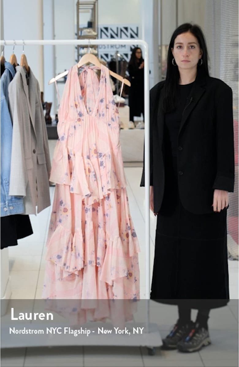 Stop Time Floral Tiered Ruffle Cotton Maxi Dress, sales video thumbnail