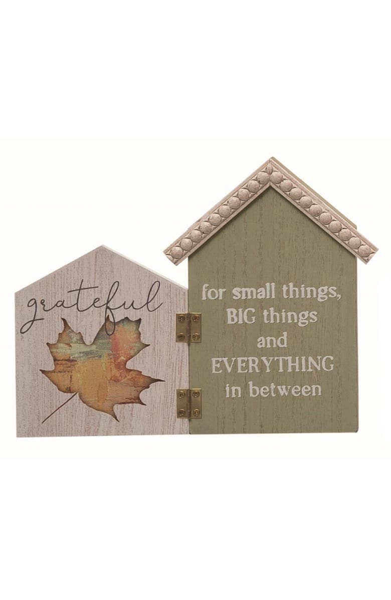 Transpac Wood Brown Harvest Grateful Tabletop Decor, Main, color, Brown