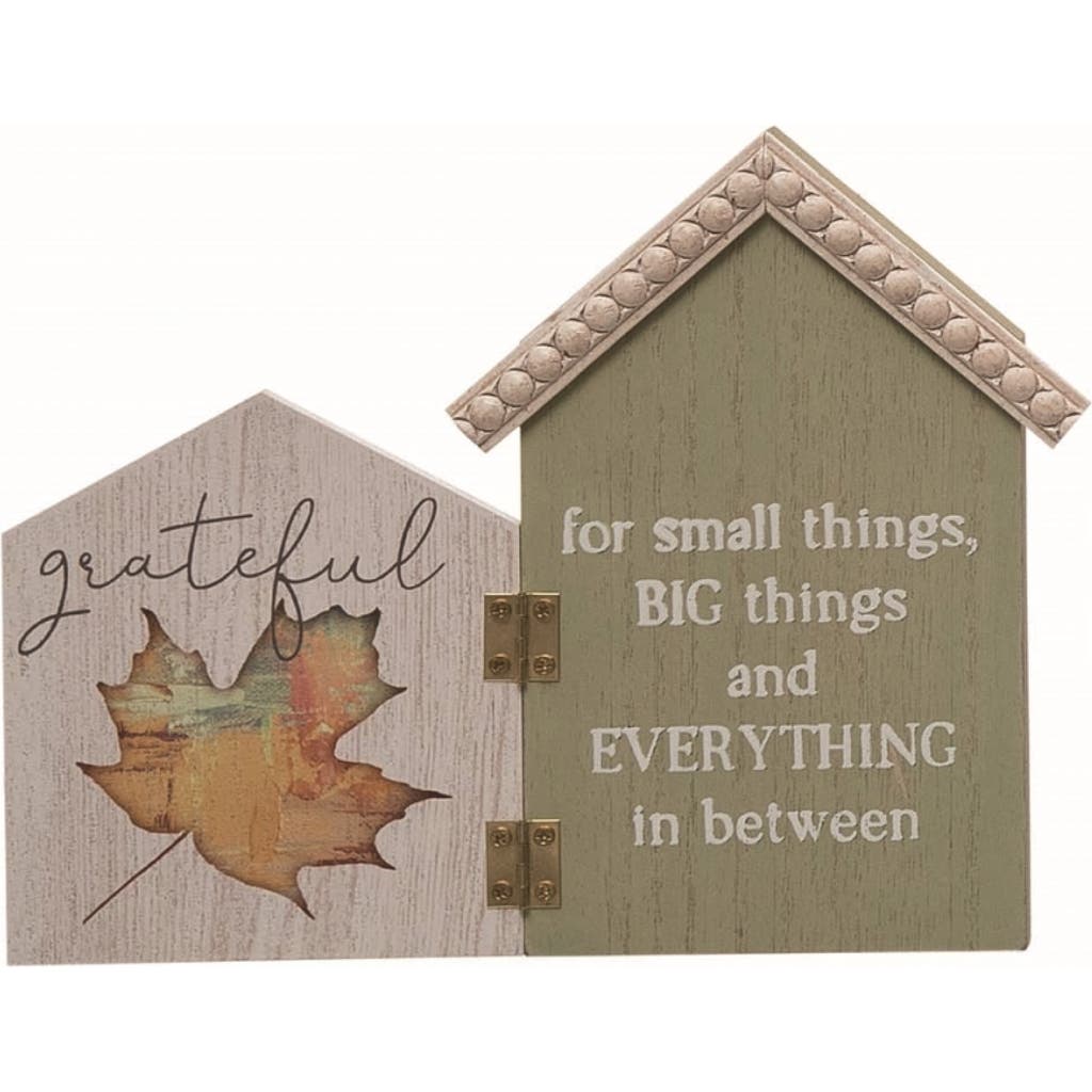 Transpac Wood Brown Harvest Grateful Tabletop Decor In Multi