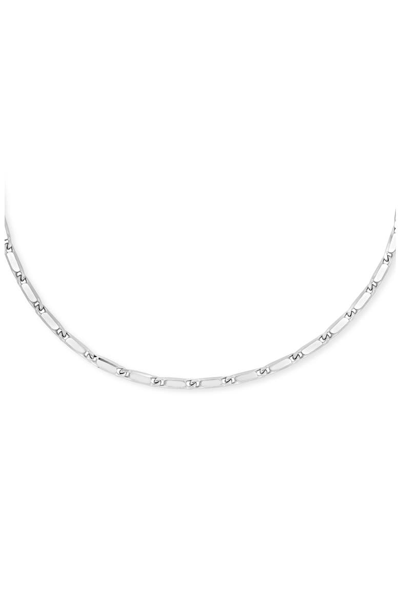 14K Gold Flat Bar Chain Bracelet (Online Trunk Show), Alternate, color, 14K WHITE GOLD
