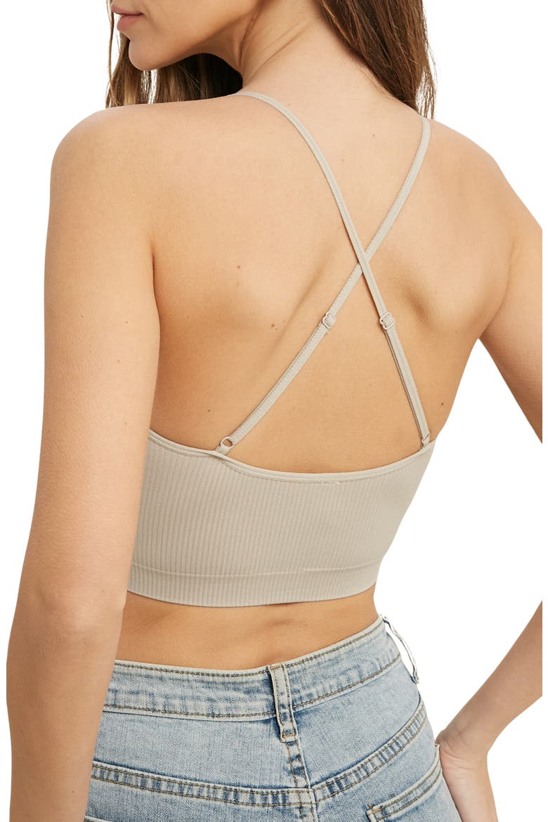 Seamless Scoop Neck Bralette, Alternate, color, CHAMPAGNE