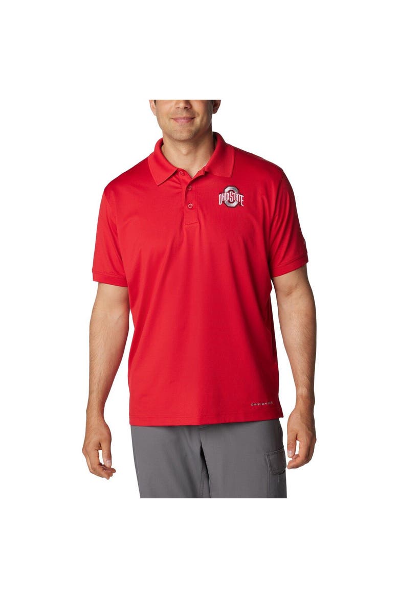 Men's Columbia Scarlet Ohio State Buckeyes PFG Tamiami Omni-Shade Polo, Main, color, Scarlet