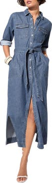 Friends Like These Belted Denim Shirtdress