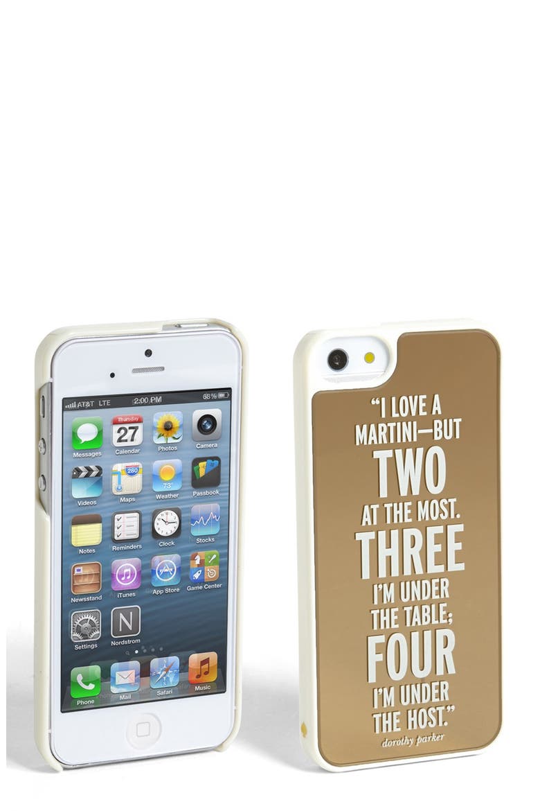 'I Love a Martini — But Two at the Most. Three I'm Under the Table; Four I'm Under the Host' iPhone 5 & 5s case, Main, color, GOLD MIRROR