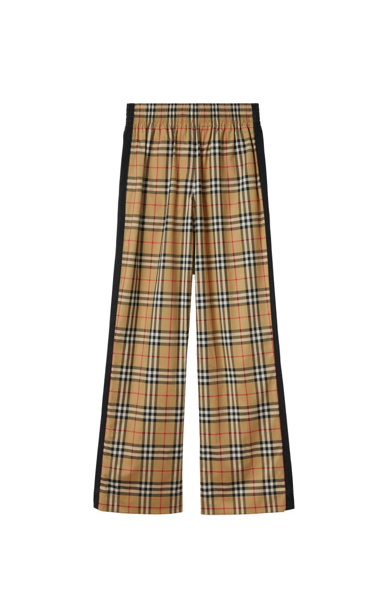 Burberry Check Cotton Trousers, Alternate, color, Archive Beige