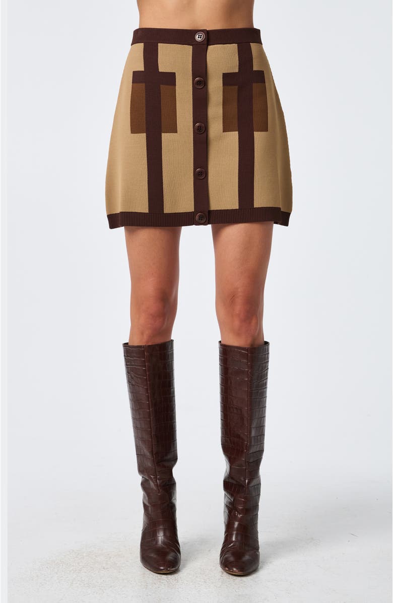 Trina Turk Artemis Colorblock Knit Skirt, Main, color,